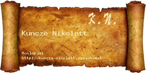 Kuncze Nikolett névjegykártya